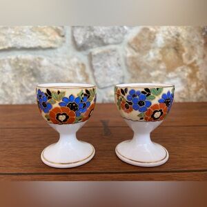 Vintage Aynsley England Pair of Pretty Floral Egg Cups